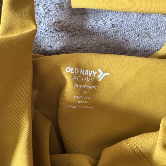 Old Navy Active Powersoft Set Crop High-Rise Leggings Pants & Top Mustard Sz M - Picture 3 of 10